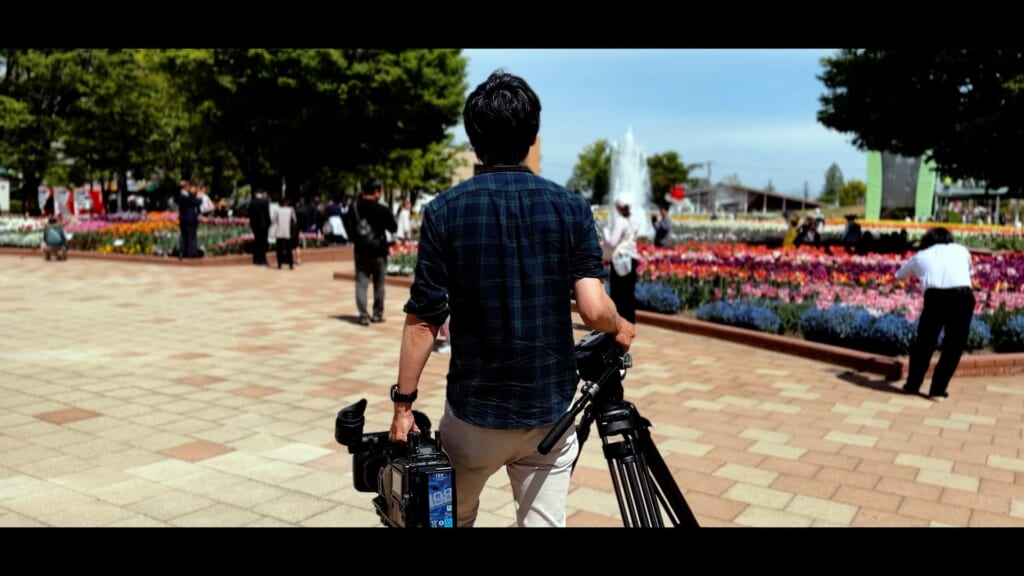 地元の風景・野手さんのシルエット